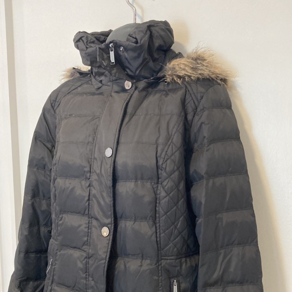 London Fog Black Down Puffer with Detachable Faux Fur Hood Size M… - Picture 3 of 15